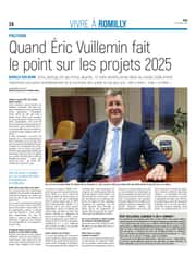 Éric Vuillemin, maire de Romilly-sur-Seine, fait le point sur les projets 2025