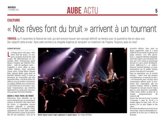 «Nos rêves font du bruit» arrivent à un tournant.