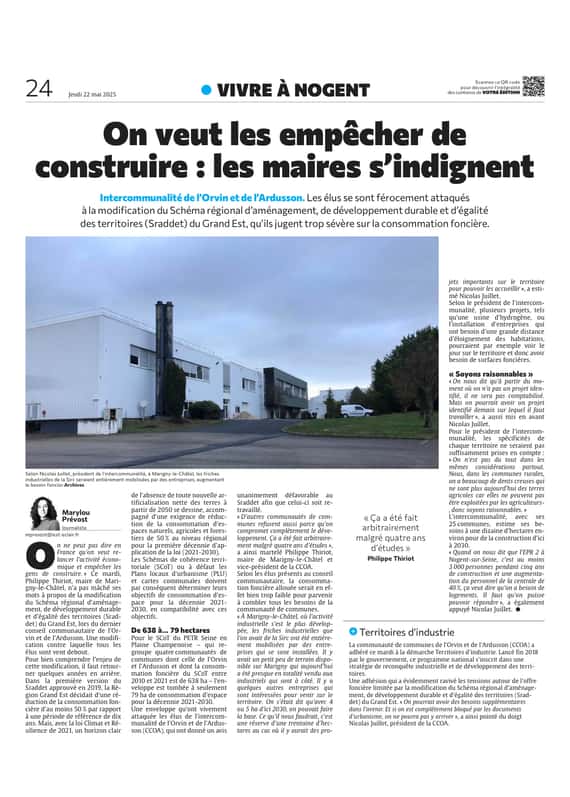 On veut les empêcher de construire : Les maires s'indignent.