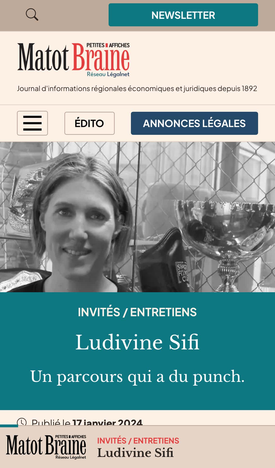 Notre pépite Ludivine Lasnier-Sifi dans Matot-Braine