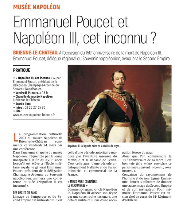 Emmanuel Poucet et Napoléon III, cet inconnu ?