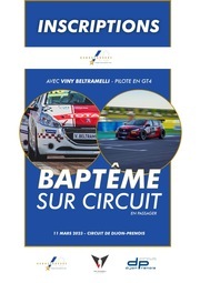 BAPTEME SUR CIRCUIT EN RACING CUP (en passager) avec Viny Beltramelli.