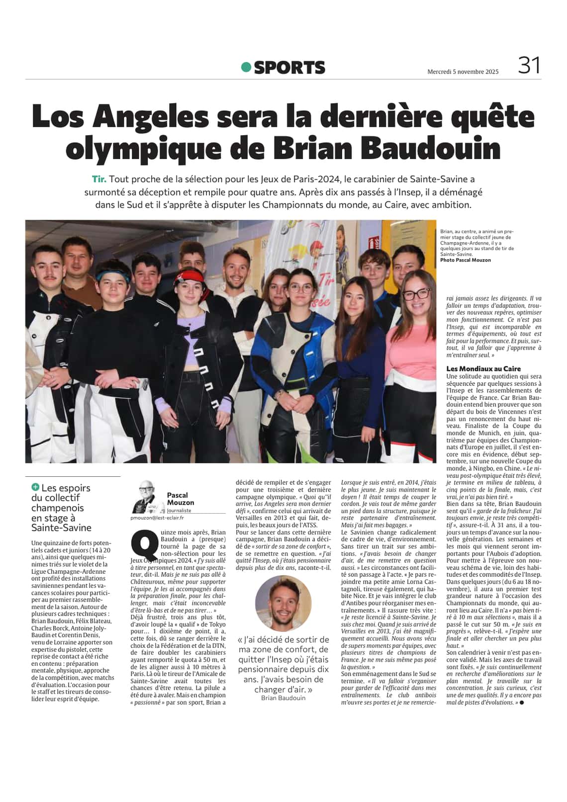 Los Angeles sera la dernière quête olympique de Brian Baudouin