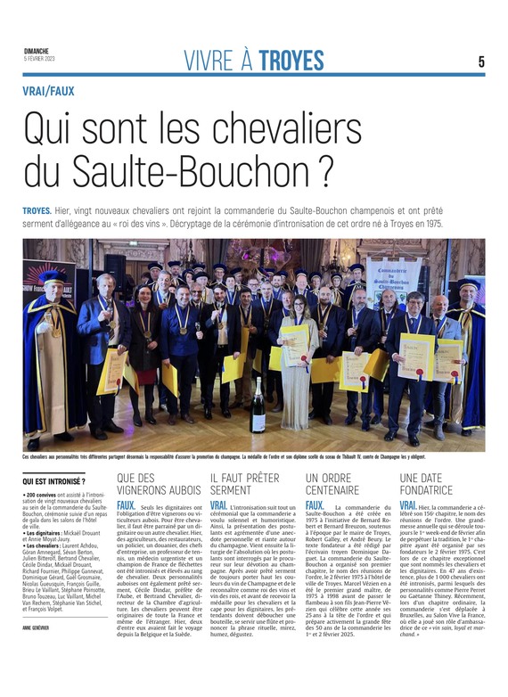 Qui sont les chevaliers du Saulte-Bouchon?