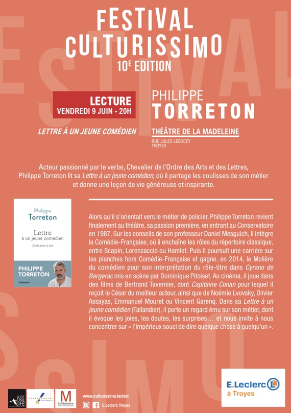 Culturissimo avec Philippe Torreton à La Madeleine.