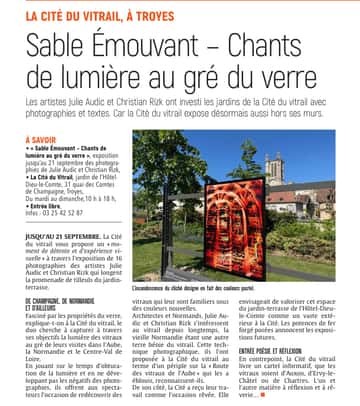 Sable Émouvant – Chants de lumière au gré du verre