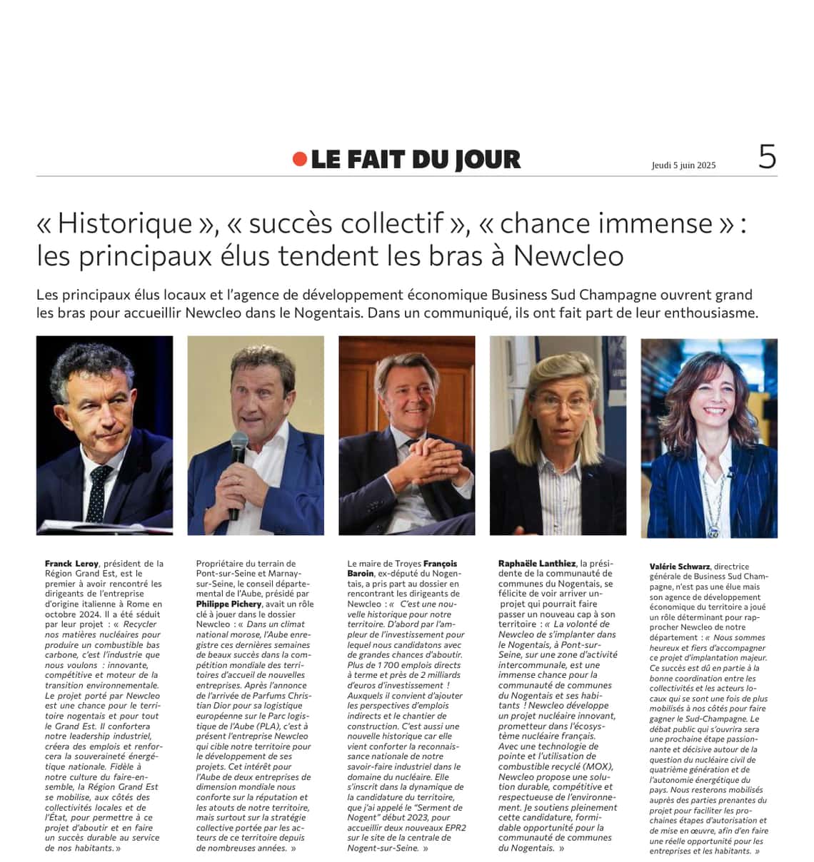 Les principaux élus tendent les bras à l’usine de Newcleo