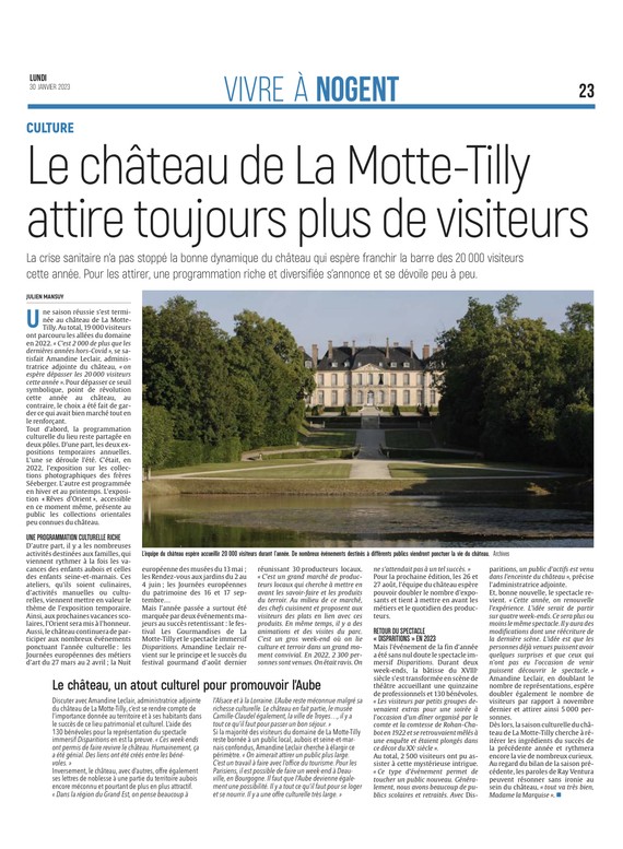 Le château de La Motte-Tilly attire toujours plus de visiteurs