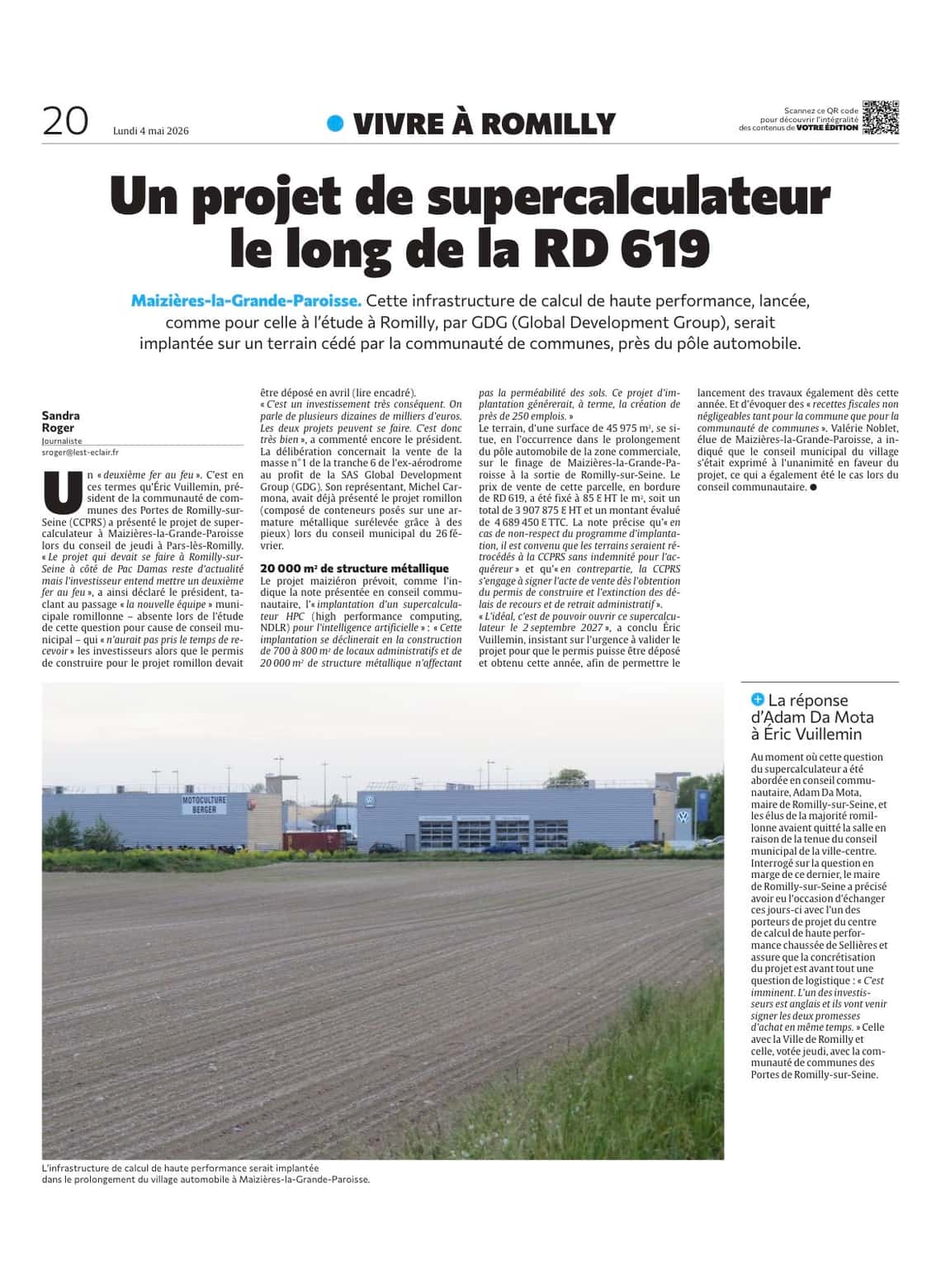 Un projet de supercalculateur à Maizières-la-Grande-Paroisse