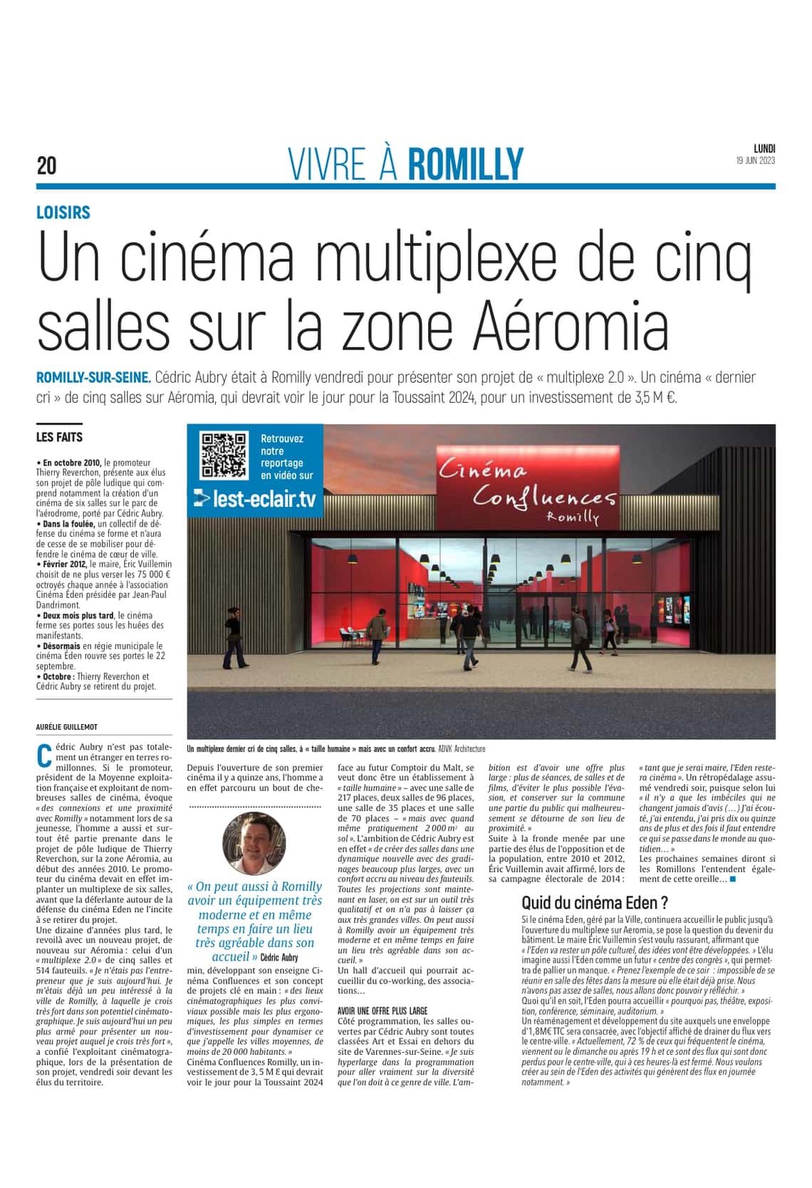 Un cinéma multiplexe de cinq salles sur la zone Aéromia, à Romilly-sur-Seine