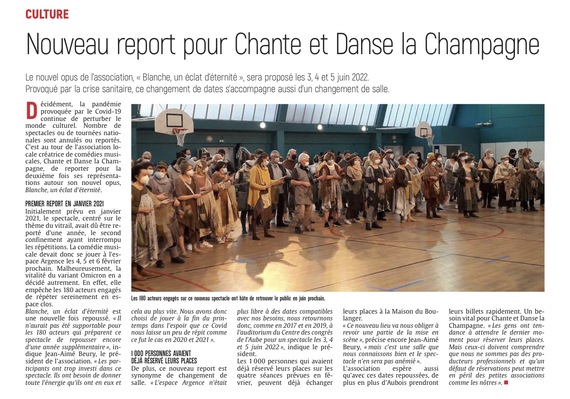 Nouveau report pour Chante et Danse la Champagne