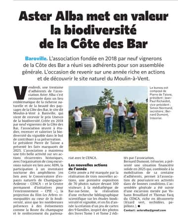 Aster Alba met en valeur la biodiversité de la Côte des Bar