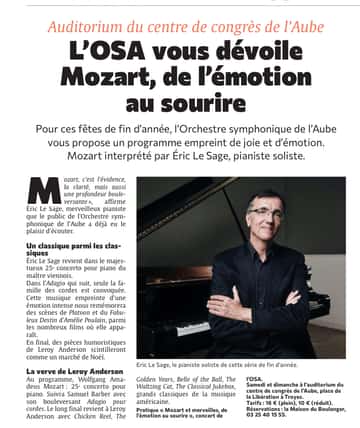 L’OSA vous dévoile Mozart, de l’émotion au sourire !