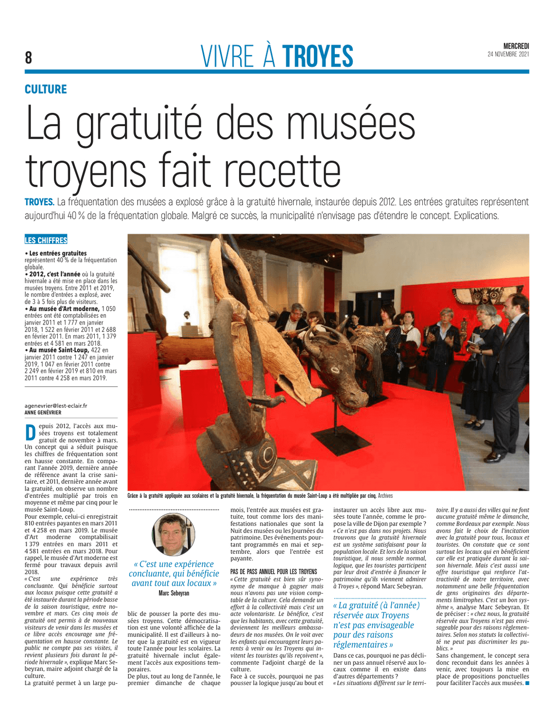 La gratuité des musées troyens fait recette.