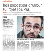 Trois propositions d'humour au Troyes Fois Plus.