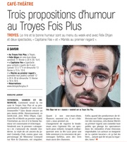 Trois propositions d'humour au Troyes Fois Plus.