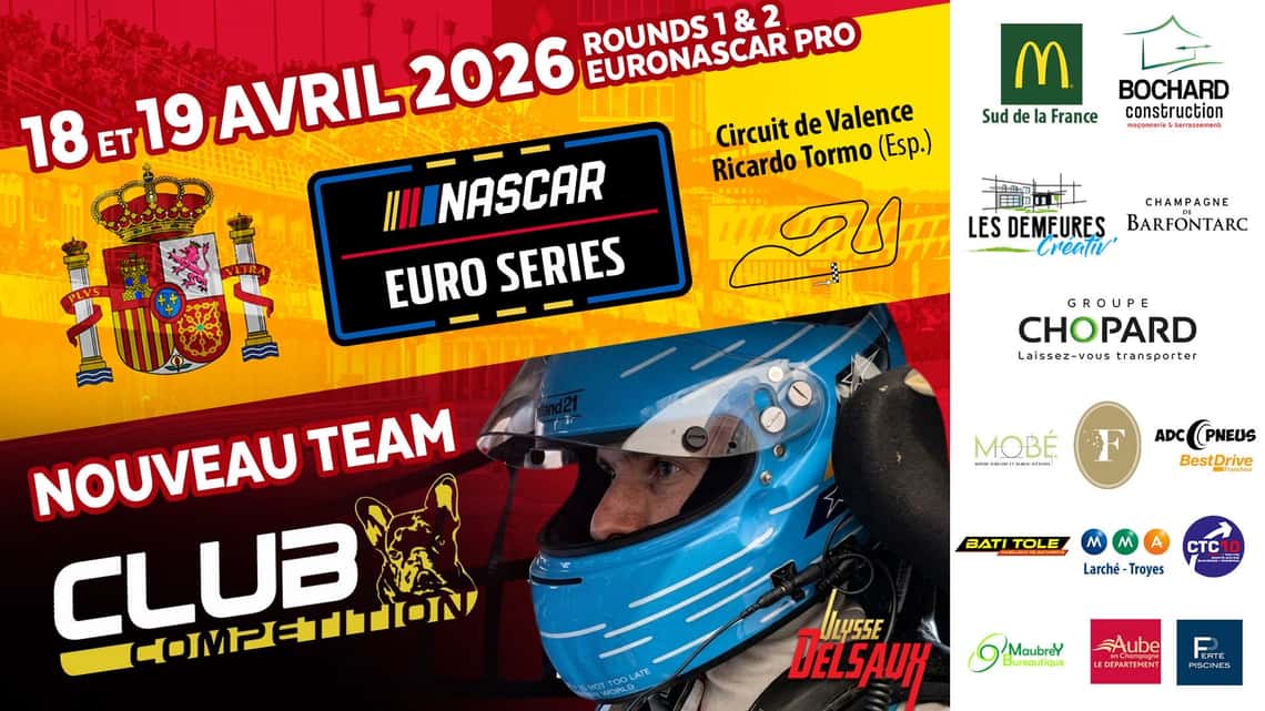 Ulysse Delsaux, pépite et pilote Nascar Europe à Valence.