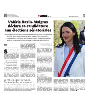 Valérie Bazin-Malgras déclare sa candidature aux élections sénatoriales