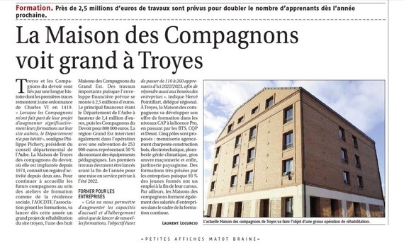 La Maison des Compagnons voit grand.