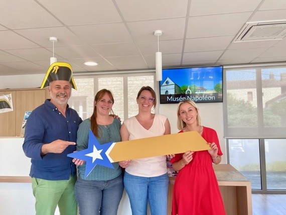 En visite à l'office de tourisme des Grands Lacs à Brienne-le-Château.