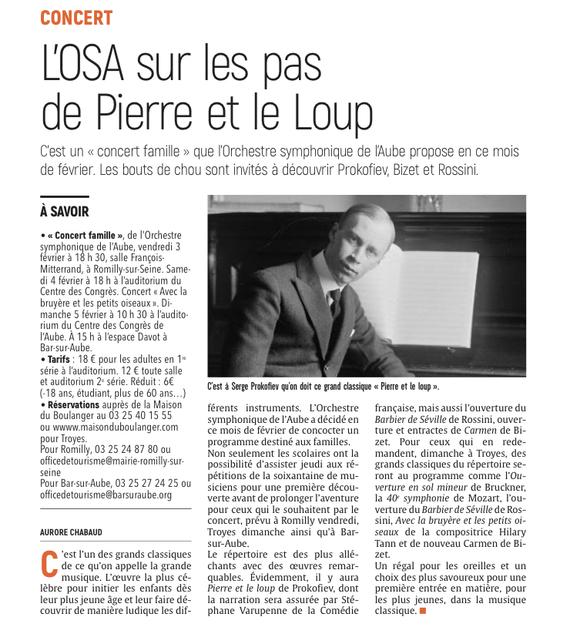 L’OSA sur les pas de Pierre et le Loup