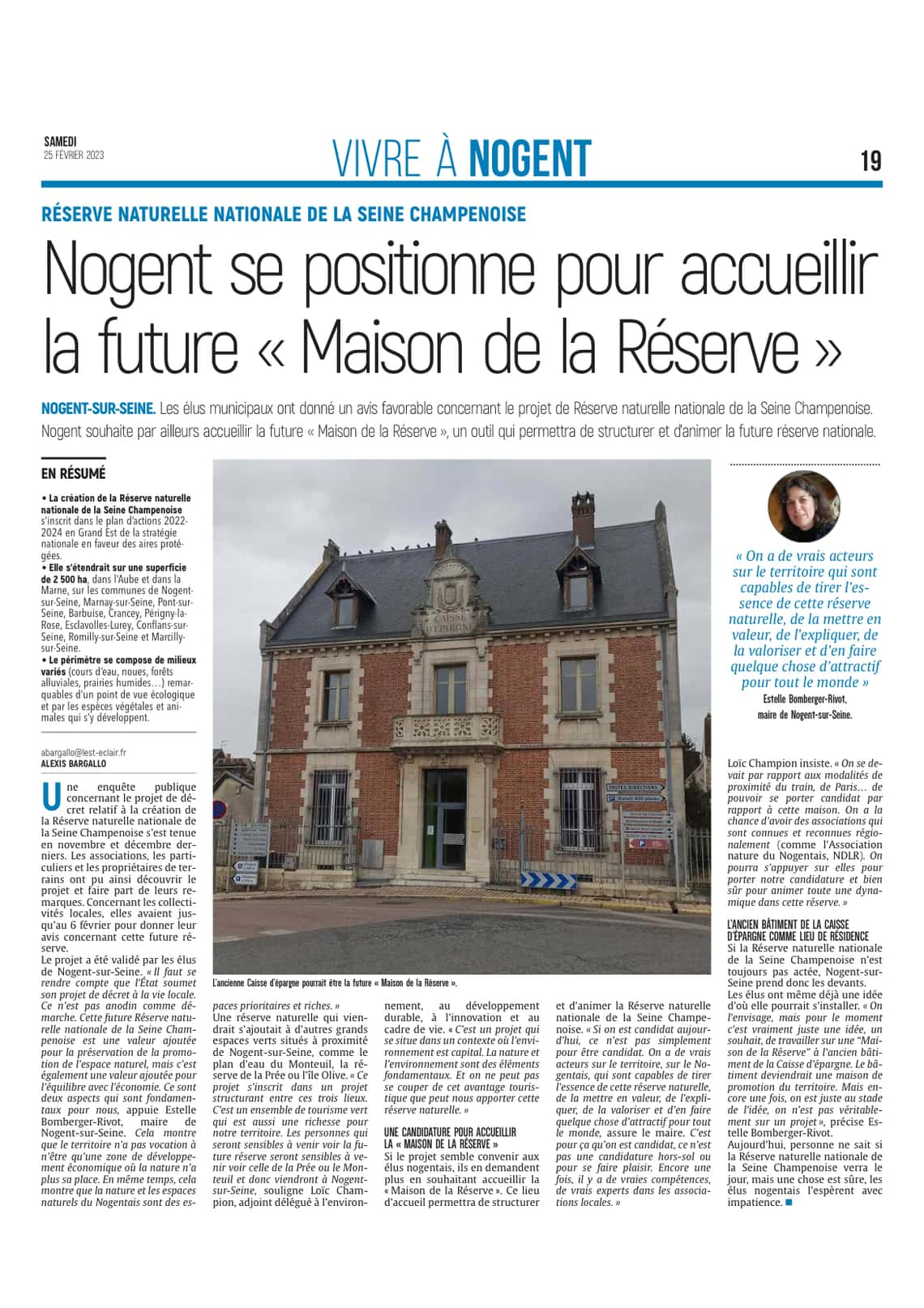 Nogent-sur-Seine : accueillir la future «Maison de la Réserve»
