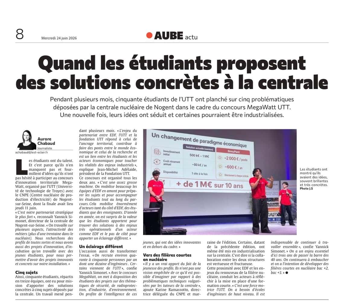 Quand les étudiants de l’UTT proposent des solutions concrètes à la centrale !
