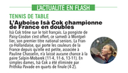 Notre Pépite Aubassadeurs Isà Cok championne de France en doubles