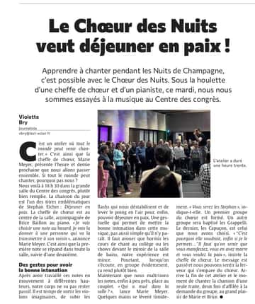 Le Chœur des Nuits veut déjeuner en paix !