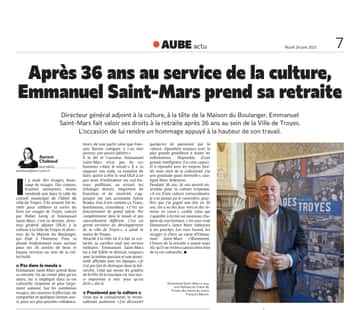 Après 36 ans à la culture à la Ville, Emmanuel Saint-Mars prend sa retraite !