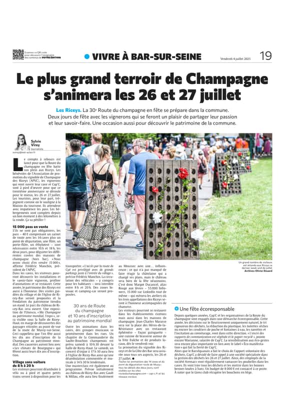 Le plus grand terroir de Champagne s'animera les 26 et 27 juillet