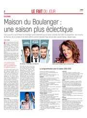 Maison du Boulanger : une saison 2022-2023 plus éclectique