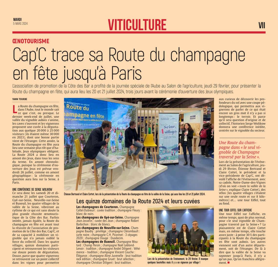 Cap'C trace sa Route du champagne en fête jusqu'à Paris