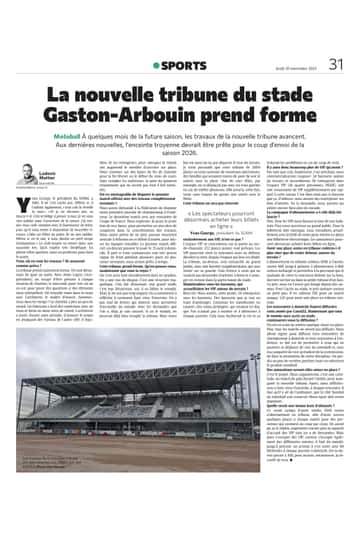 La nouvelle tribune du stade Gaston-Arbouin prend forme