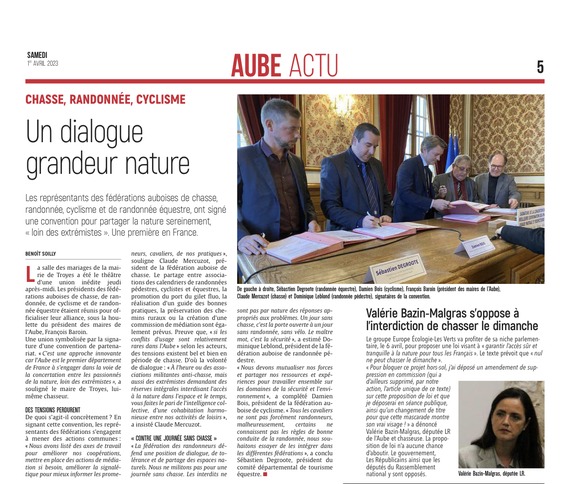 Chasseurs, randonneurs et cyclistes s’engagent pour mieux partager la nature
