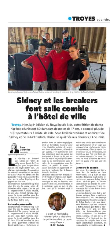 Sidney et les breakers font salle comble à l'hôtel de ville !