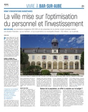 La ville mise sur l'optimisation du personnel et l'investissement.