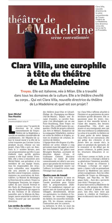 Clara Villa, une europhile à tête du théâtre de La Madeleine
