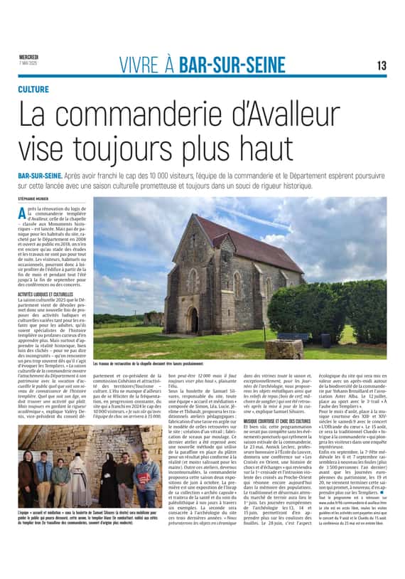 La commanderie templière d’Avalleur vise toujours plus haut