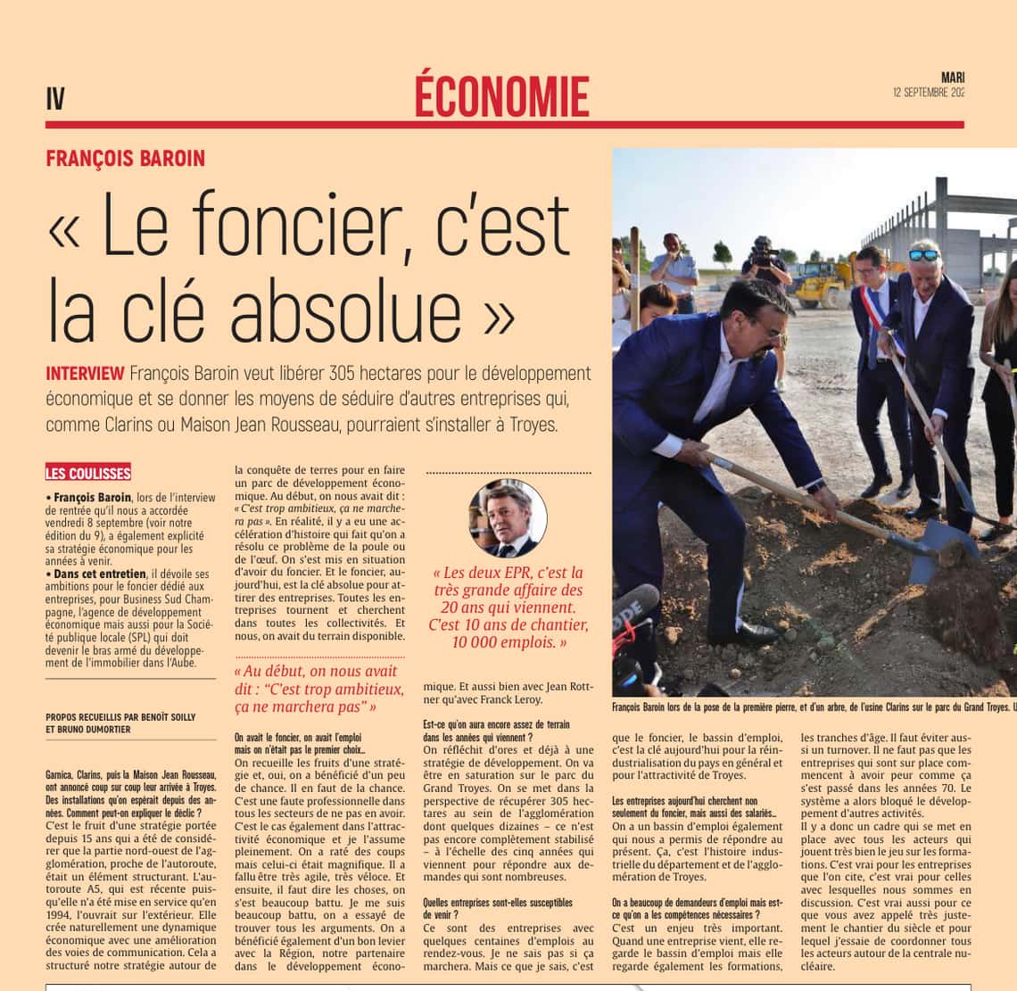 Le foncier, c’est la clé absolue », selon François Baroin