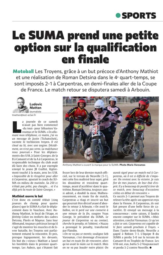 Le SUMA prend une petite option sur la qualification...