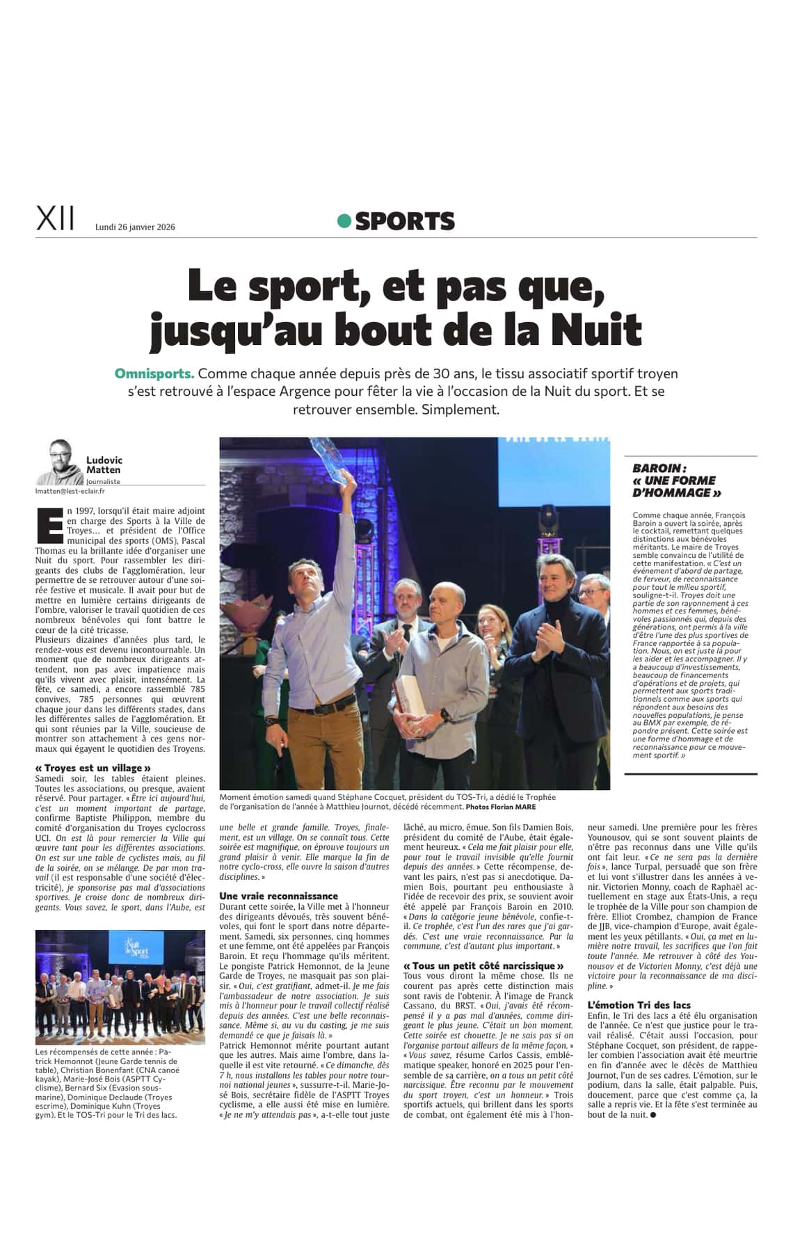 Le sport, et pas que, jusqu’au bout de la Nuit !