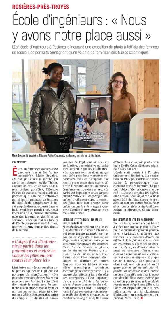 Ecole d’ingénieurs : « Nous y avons notre place aussi »