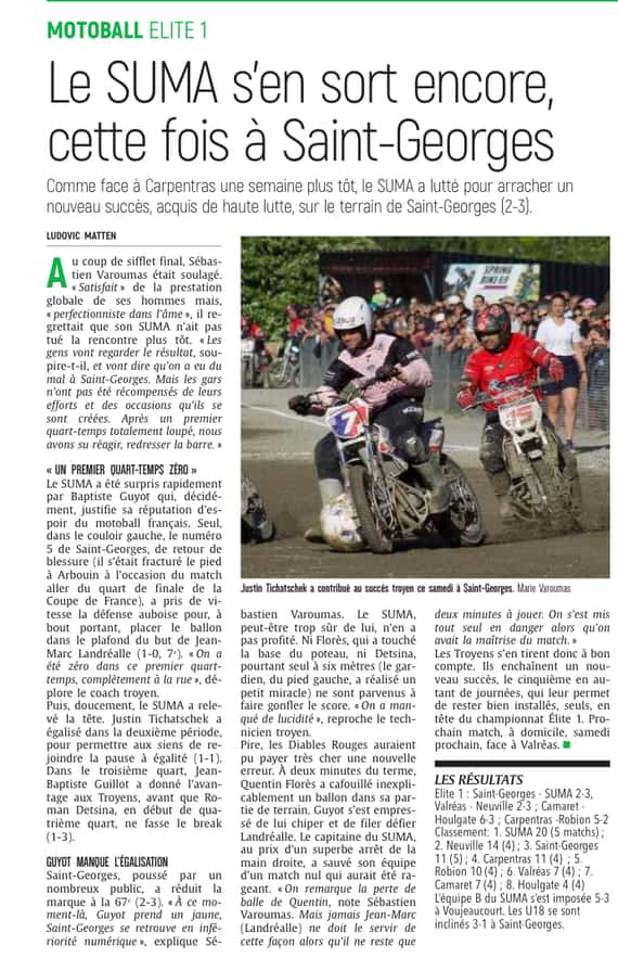 Le SUMA s'en sort à Saint Georges.