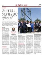 Un ministre pour le 2500e pylône 4G à Dampierre