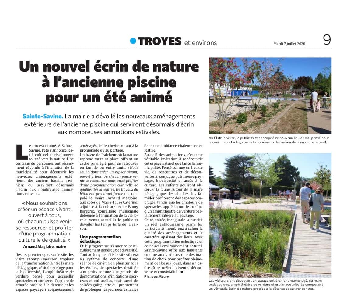 Sainte-Savine ouvre un nouvel écrin de nature à l’ancienne piscine pour l'été