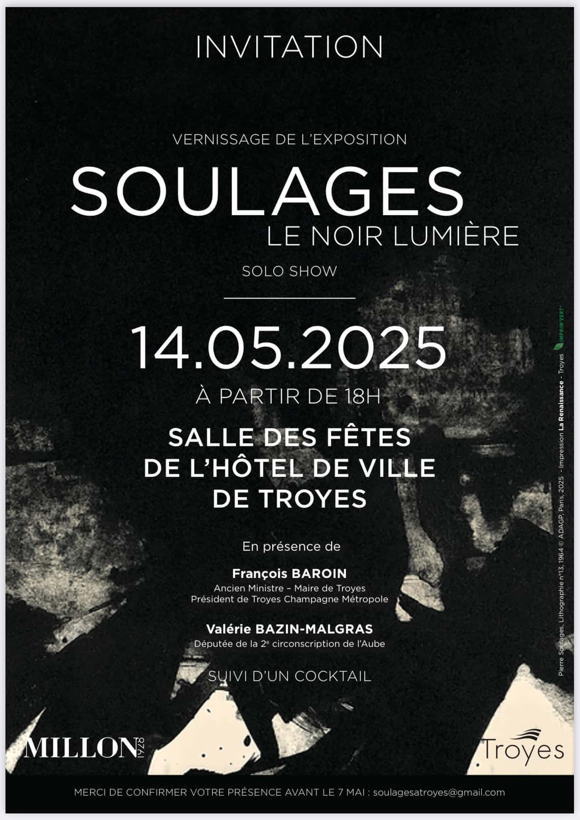 Vernissage de l'exposition évènement SOULAGES, le noir lumière
