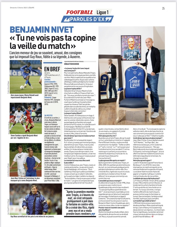 Benjamin Nivet : « Guy Roux me disait : Tu ne vois pas ta copine