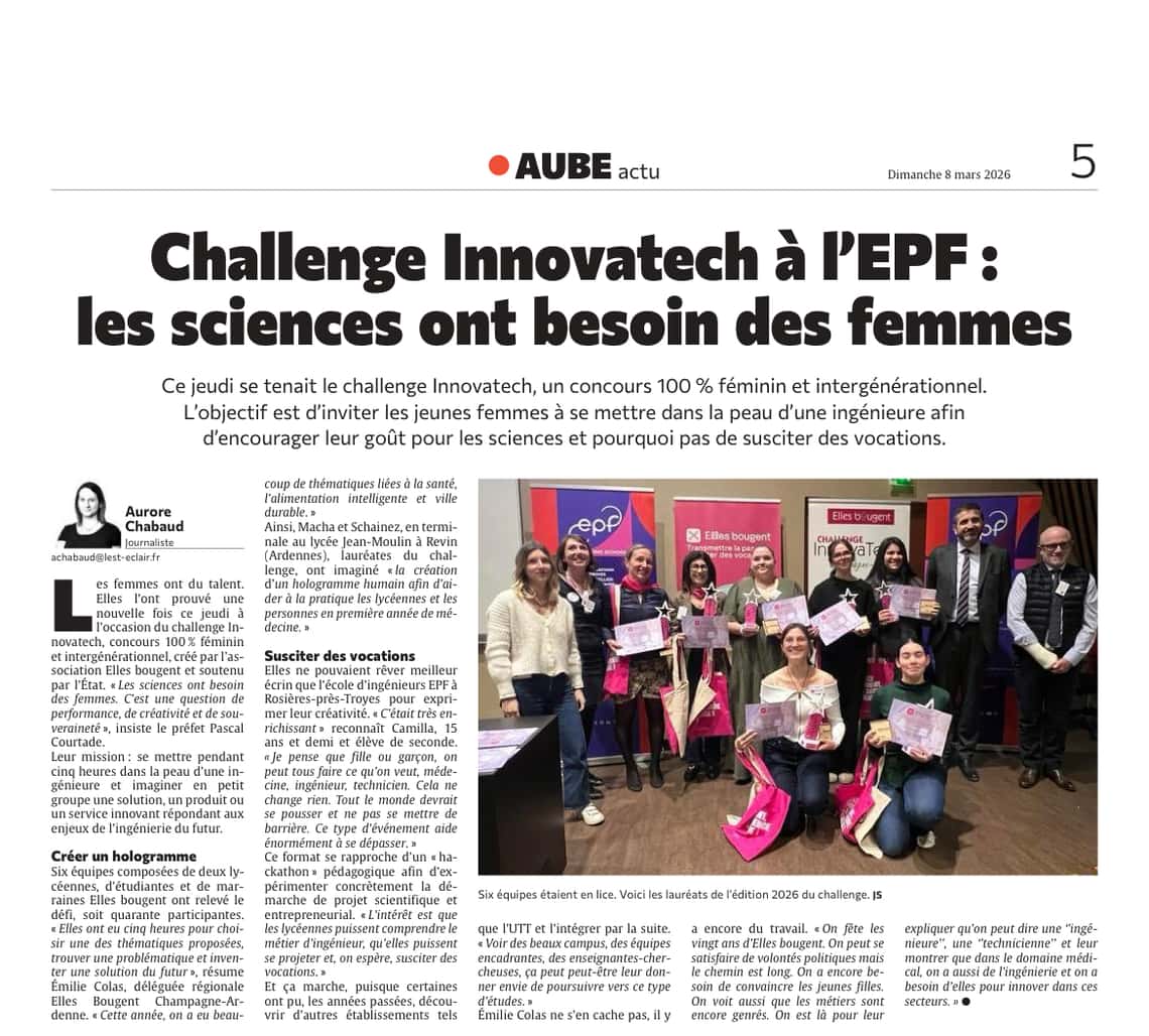 Challenge Innovatech à l’EPF : les femmes aussi ont du talent