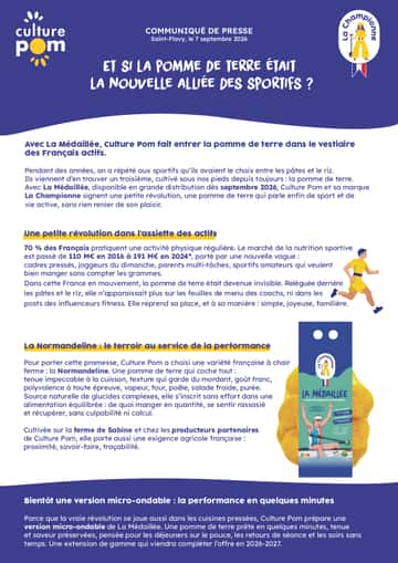 Culture Pom: Et si la pomme de terre était la nouvelle alliée des sportifs ?